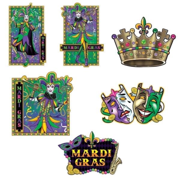 Mardi Gras Paper Cutout Assortment