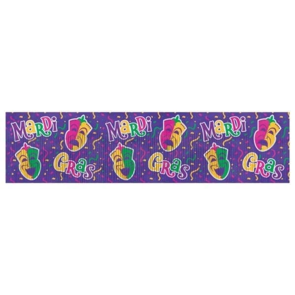 12 X 4 Ft. Mardi Gras Foil Fringe Banner - Pack of 3