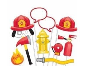 Firetruck Photo Booth Props Set