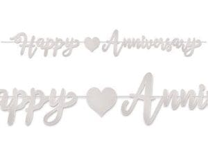 Foil Happy Anniversary Streamer, Silver