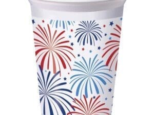 Patriotic Patterns 16 Oz Plastic Cups, 8 Pack