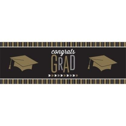 Silver and Gold Glitz Graduation Giant Party Banner - Image 2