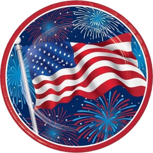 Firework Celebration Paper Plates, 8 Pack