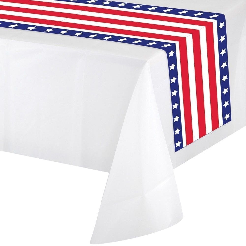 White and Red Patriotic Party Banquet Table Runners 14" X 84"