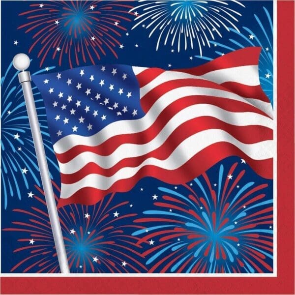 Firework Celebration Lunch Napkins, 16 Pack