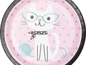 Pink - Cat Party Paper Plate - Set of Eight