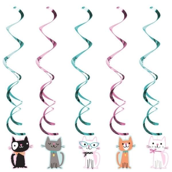 Cat Party Dizzy Dangler - Set of Five