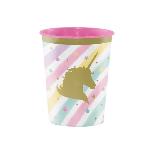 Sparkle Unicorn Plastic Keepsake Party Cup - Image 2