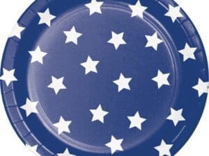 Patriotic Patterns Paper Plates, 8 Pack