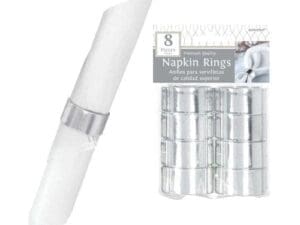 Round Silver Napkin Rings (8pc Set)