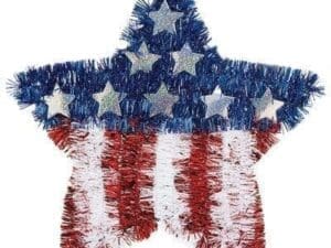 Tinsel American Flag Star Decoration