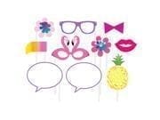 Club Pack of 60 Pink and Yellow Decorative Pineapple N Friends Photo Props 15.5"
