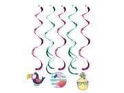 Club Pack of 30 Green and Pink Assorted Pineapple and Friends Dizzy Danglers 10.2"
