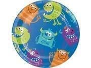 Green and Blue Fun Monsters Rounded Dinner Plate 6.8"