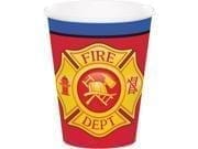 Flaming Fire Truck Hot and Cold Disposable Party Cups 9 OZ