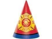 Firefighter Party Hats 8ct Birthday Supplies