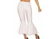 Disco Women's Crop Bell Bottom Costume Pants, White, One Size - Image 2