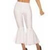 Disco Women's Crop Bell Bottom Costume Pants, White, One Size