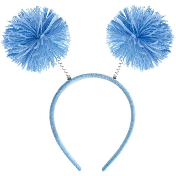 Light Blue Pom Pom Headbopper