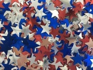 Red, Silver, Royal Blue Star C 12 Pack