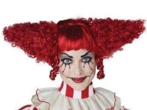 Dark Red Creepy Clown Wig