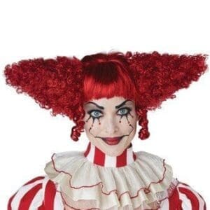 Dark Red Creepy Clown Wig