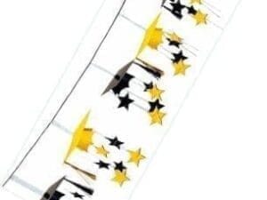 Yellow 3D Grad Cap Graduation Garland Decorations