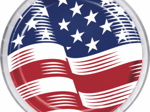 Shining Flag 4Th of July Dessert Plates