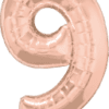 34 Inch Rose Gold 9 Number Balloons