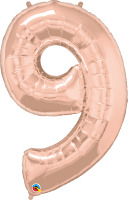 34 Inch Rose Gold 9 Number Balloons
