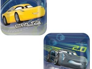 7 in. Cars 3 Square Plates - 8ct
