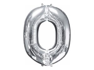 33 in. Letter O Silver Supershape Foil Balloon