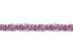 220305 9 Ft. Patriotic Tinsel Garland - Red, White & Blue, Pack of 7