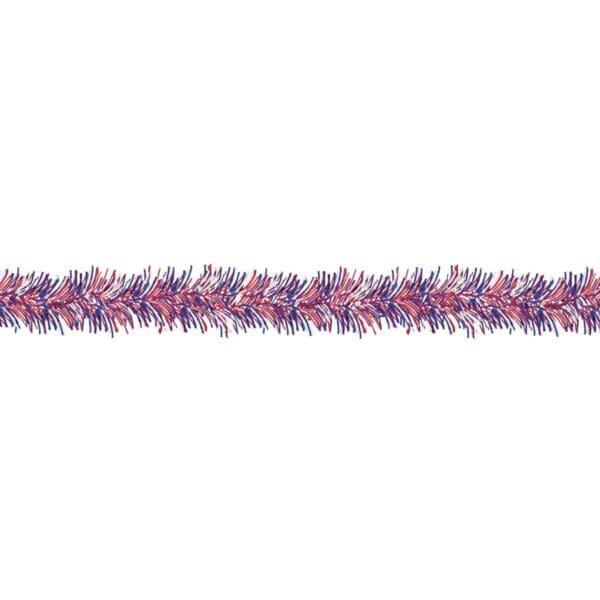 220305 9 Ft. Patriotic Tinsel Garland - Red, White & Blue, Pack of 7