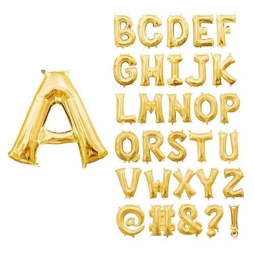 13in Air-Filled Gold Letter Balloon (C)