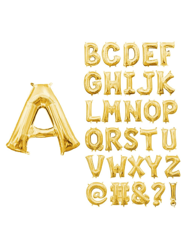 13in Air-Filled Gold Letter Balloon (X)