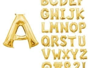 78504 16 in. Letter W Gold Supershape Foil Balloon
