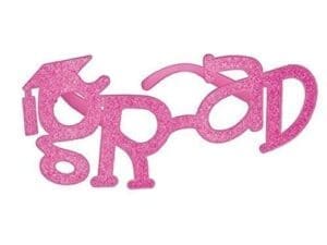 Pink Glitter Grad Glasses