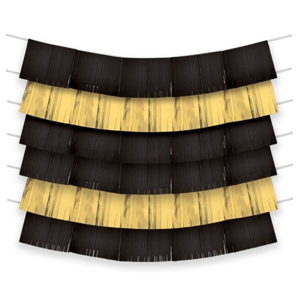 Black & Gold Fringe Banners 9ct