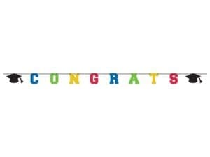 Glitter Congrats Graduation Letter Banner Decorations