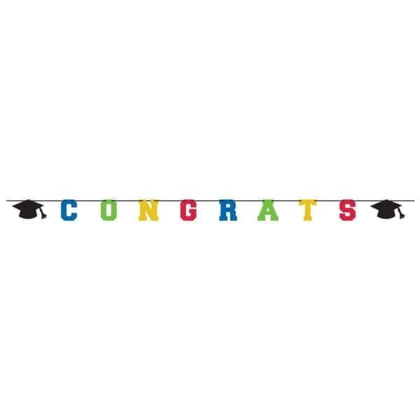 Glitter Congrats Graduation Letter Banner Decorations
