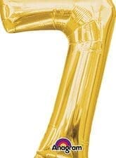 16 in. Number 7 Gold Shape Air Fill Foil Balloon