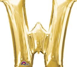Anagram 78435 33 in. Letter W Gold Supershape Foil Balloon