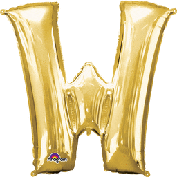 Anagram 78435 33 in. Letter W Gold Supershape Foil Balloon