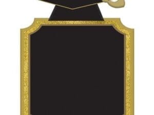 242109 9 X 7 in. Graduation MDF Chalkboard Stand - Gold