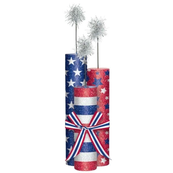 Amscan Patriotic Tinsel Firework Fourth of July Centerpiece