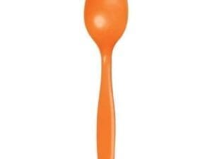 Touch of Color Premium Plastic Spoons, Sunkissed Orange, 24 Ct