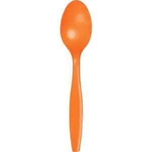 Touch of Color Premium Plastic Spoons, Sunkissed Orange, 24 Ct