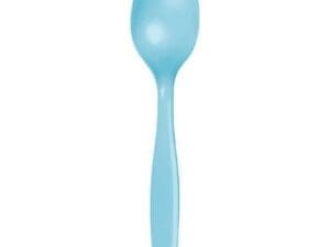 Touch of Color Premium Plastic Spoons, Pastel Blue, 24 Ct