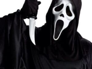 Ghost Face Mask with Knife Adult Halloween Accessory